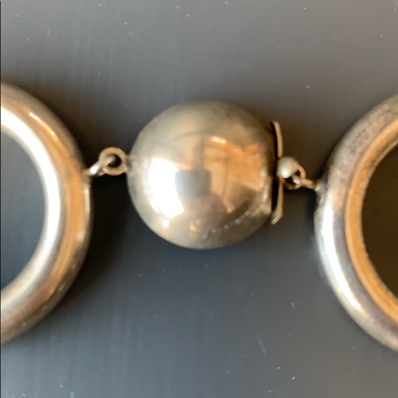 Vintage Sterling Silver Link Necklace - Picture 2 of 5